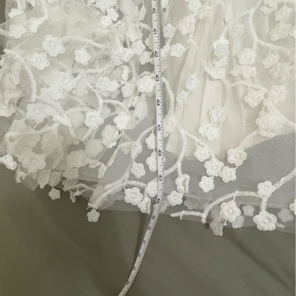 NWT BHLDN Strapless 3D Floral Vine Fit & Flare Midi Wedding Bridal White Dress 4 - Picture 12 of 12